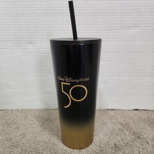 Walt Disney World 50th Anniversary Starbucks Stainless Steel Tumbler Bla…